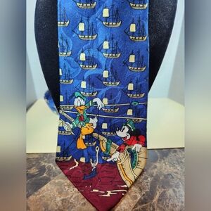 Vintage Disney Nautical Character Men's Tie - Blue and Burgundy